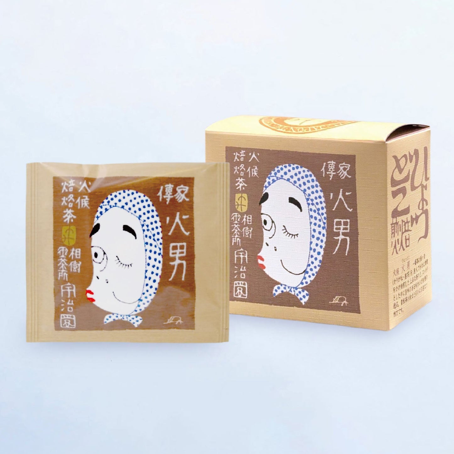 【浅火ほうじ茶】火男 "ひょっとこ" ティーバッグ 個包装/箱入り (3g×5p)